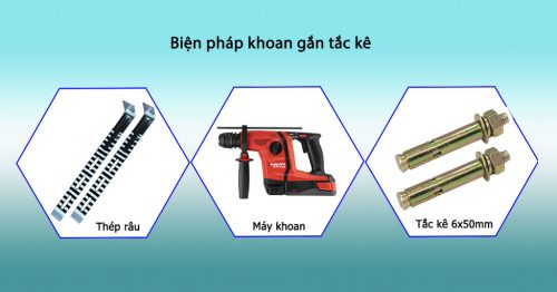 Biện pháp khoan gắn tắc kê