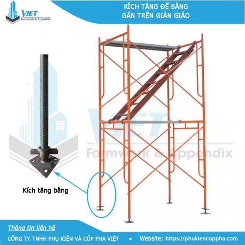 Kích tăng bằng hỗ trợ giàn giáo chống đỡ sàn