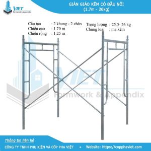 giàn giáo kẽm có đầu nối 26 kg